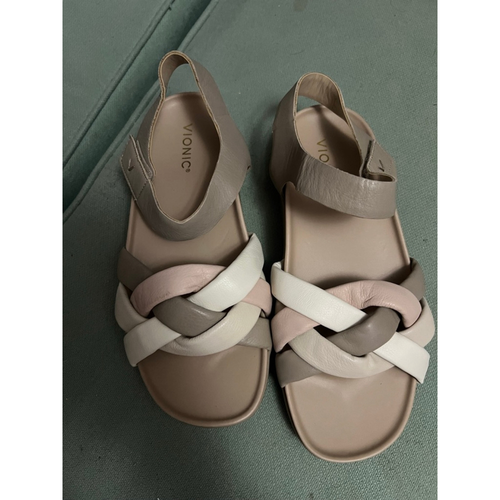Women's Vionic Rosa Leather Braided Strap Platform Sandals Size 9.5 - Picture 4 of 6